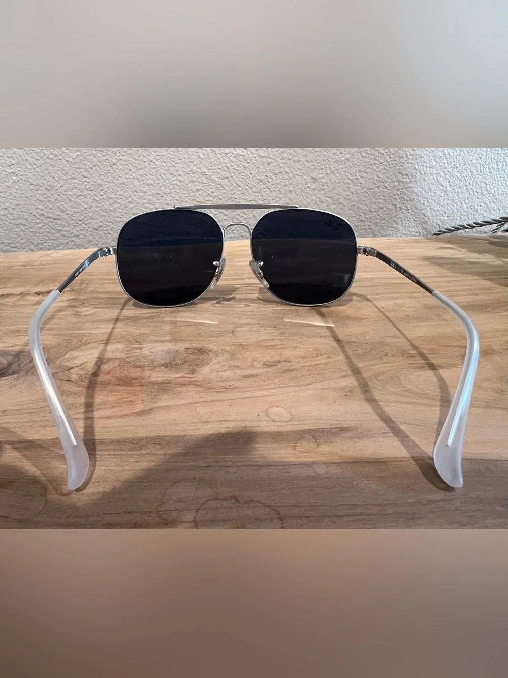 Ray-Ban Aviator Sunglasses Blue Lenses Silver Frame